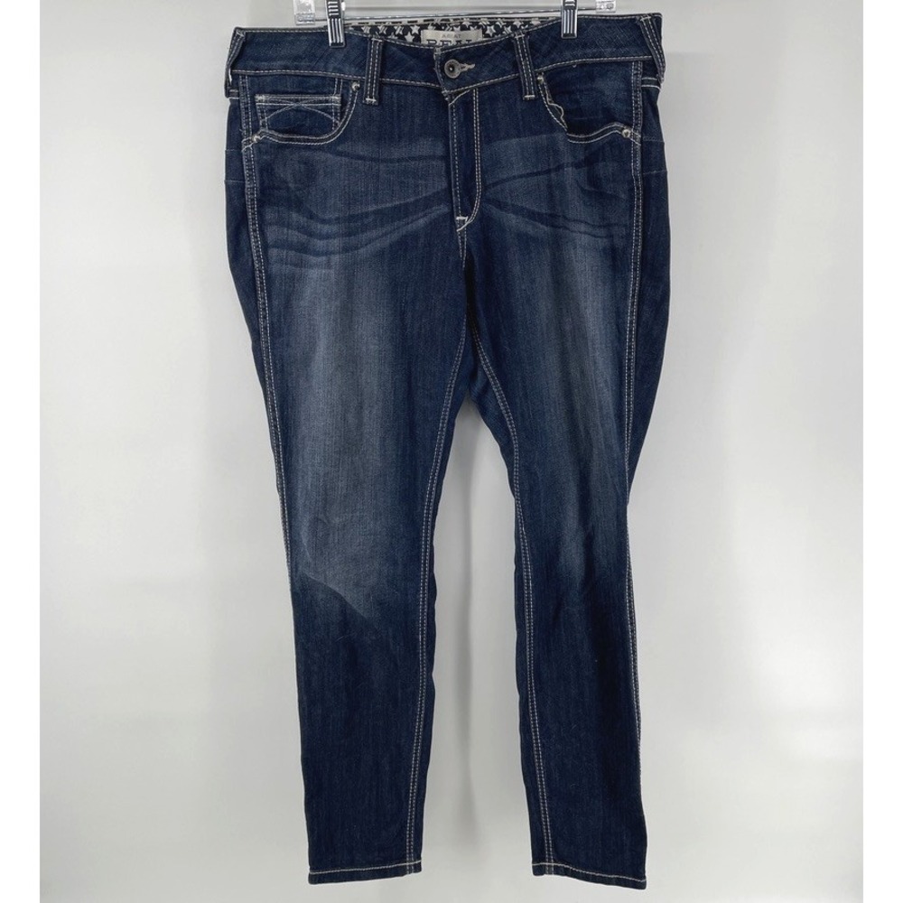 Ariat REAL Skinny Jeans Womens 34R Dark Wash Blue Denim 34x30 Stretch 10044439